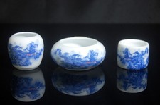 Blue & White Porcelain Feeders Bowl Cup for Chinese Bamboo Bird Cage Landscaping picture