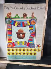 Vintage Cardboard Firefighting Poster Game Smokey The Bear Department Of Forest  picture