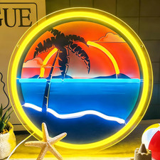 Tropical Neon Sign 13.4Inch Palm Tree Neon Light for Wall Decor,Dimmable picture