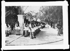 Photo:Athens Greece 1920 Royal Guard King Alexander Fustanella Inspection picture