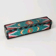 Vintage Folk Art Astral Celestial Sun Moon Stars Incense box Decor Wood 12 3/4