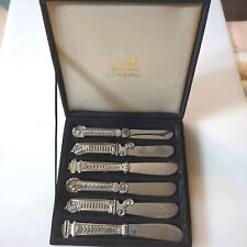 Bombay Company Godinger Silver Plated Pate Knives Set Of 6 Assorted picture