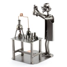 Steelman24 Chemist Sculpture – Handmade Nuts & Bolts Metal Figurine, Germany picture