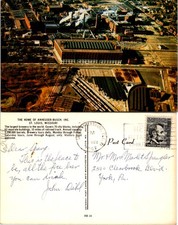 St. Louis MO Home Of Anheuser-Busch Inc. Brewery Postcard 62414 picture