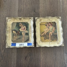 Cyndey Grossman Art 50s Mcm Wall Decor Ballerinas Dancer Framed Cottage Vtg picture