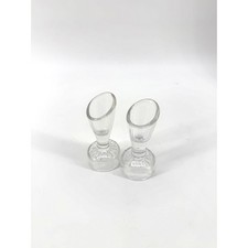 LePage Antique 1896 Patent Communion Glasses Set of 2 Clear Pressed Glass picture