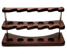 Stand for ten smoking tobacco pipes Wooden rack for pipe Holder display for pipe picture