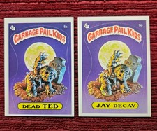 1985 Topps Garbage Pail Kids OS1 1st Series 1 DEAD TED 5a & JAY DECAY 5b Card picture