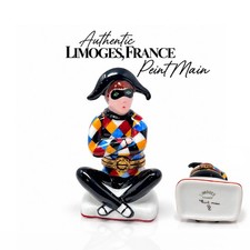 Limoges Peint Main France Harlequin Jester Trinket Box Highly Collectible RARE picture