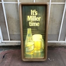 MILLER HIGH LIFE LIGHTED BAR SIGN VINTAGE 80s Union Made picture