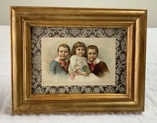 Antique Vintage Trade Card Ephemera, Girl, Two Boys Advertising Honey Hand Cream picture