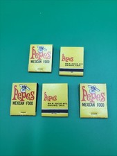 PEPE'S MEXICAN DISHES Restaurant CA 1970's Vintage Matchbook Set Of 5 picture