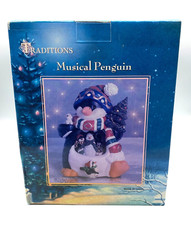 Traditions Christmas Musical Penguin Porcelain Figurine Let It Snow SEALED CWC picture