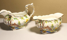 Hammerley & Co Lorna Doone Bone China Hand Painted Creamer & Sugar Set 5 oz picture