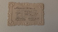 Vintage 1896 Embossed Card, handwritten German text in an older script picture