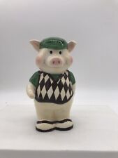 GOLF FUND Golfing Pig Piggy Bank Roman Ceramic picture