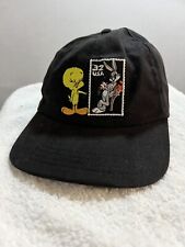 Vintage 1997 Looney Tunes Bugs Bunny Tweety Bird Stamp Collection Snapback Hat picture