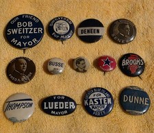 Vintage Chicago Mayoral & Illinois Governor Political Pinback Lot (13)... picture