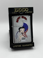 RARE Betty Boop holding USA Flag ZIPPO Lighter Mint In Box Unfired - Japan picture