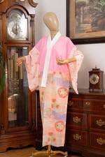 DEAR VANILLA JAPANESE JUBAN UNDERGOWN WOMEN'S KIMONO INNER ROBE GENUINE VINTAGE picture