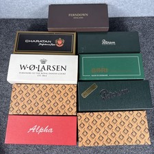 Lot of 9 Empty Tobacco Pipe Boxes Ferndown Charatan Peterson Larsen Bari Alpha picture