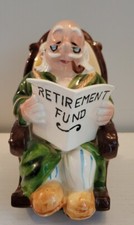 Vintage Lefton Grandpa In Rocking Chair Retirement Fund Piggy Bank Made Japan  picture
