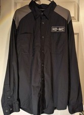 GENUINE HARLEY DAVIDSON 96368-23VM MEN'S HD-MC L/S Shirt  BLACK BEAUTY XL EUC picture