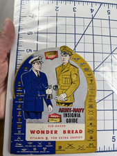 Ephemera Wonder Bread Military WW2 Vintage Insignia Guide Slo-Baked 1942 Adv picture