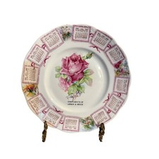 Antique 1909 Calendar Plate Sevres Porcelain Larson & Briese Pink Rose Scalloped picture