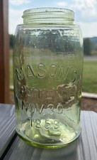 Mason's Patent Nov. 30th 1858 Citron quart fruit jar picture