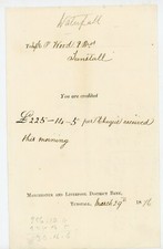 1876 Manchester & Liverpool District Bank Deposit Notice Tunstall England picture