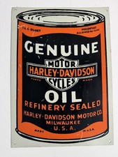 HARLEY-DAVIDSON Motor Oil ONE QUART CAN Milwaukee Wisconsin Metal Sign 14