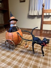 Lori Mitchell RETIRED Halloween Figurine  “Piper’s Pumpkin Ride” ￼ picture