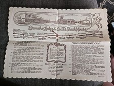 Set Of 2 Placemats From 1950s Broncho Lodge & Cecil's Steak House Amarillo TX picture