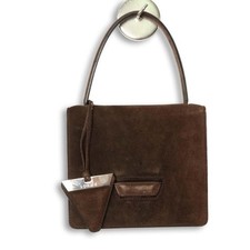LOEWE Barcelona Suede Shoulder Bag Brown 22cm (Ages 14+) picture