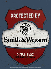 Protected By Smith & Wesson  Metal Sign 9