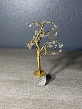 Vintage Hand Crafted Twisted Wire Tree Quartz Gem Sculpture 9