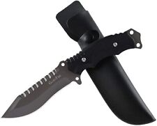 Tactical Hunting Knife Fixed Blade Jagged Edge AUS-8 Stainless Steel Blade Ou... picture