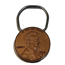 💰 1914 D Lincoln Cent Key Ring Advertising New In Package Honest Abe picture