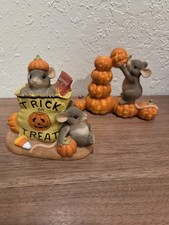 Vintage Charming Tails  Set Of 2 - Bag Of  Tricks Or Treats N  Stack O' Lanterns picture