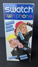 Swatch Twin Phone Black Dial Touch Ring W/ Box 80s 90s Retro TXB101 NOS Rare picture