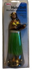 Bell Hawaiian Hula Girl Dashboard Doll Figurine with Green Skirt picture