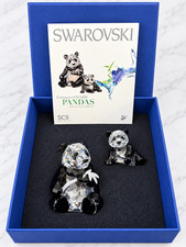 Swarovski SCS 2008 Endangered Wildlife Pandas Crystal Set Retired 2008 MIB & COA picture