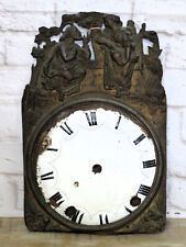 Antique Morbier Comtoise Tall French Enamel Clock FACE Repousse Marked c1800's picture
