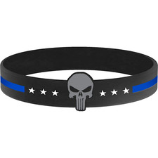 Thin Blue Line Silicon Bracelet (BLUE) picture