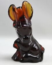 Boyd Slag Colonial Glass Vintage Donkey Glass Figurine Slag Brown/Red picture