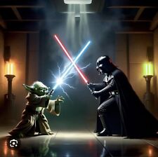 BUNDLE 7 FT. Animated LED Darth Vader Star Wars Halloween Home Depot Yoda 3ft picture
