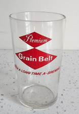 Grain Belt Beer Shell Glass / Vtg Barware Advertising / Man Cave Home Bar Decor picture