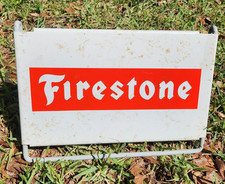 Vintage Firestone Tire Metal Sign Original Gas Station Garage Store Display picture