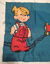 Vintage Dennis The Menace Fabric Wall Hanging Quilted Train Handmade? OOAK Rare picture